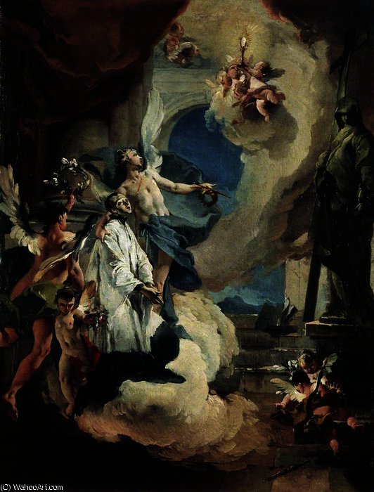 Wikioo.org – L'Enciclopedia delle Belle Arti - Pittura, Opere di Giovanni Battista Tiepolo - santo luigi gonzaga  come  gloria