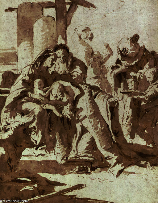 Wikioo.org - Bách khoa toàn thư về mỹ thuật - Vẽ tranh, Tác phẩm nghệ thuật Giovanni Battista Tiepolo - The adoration of the magi