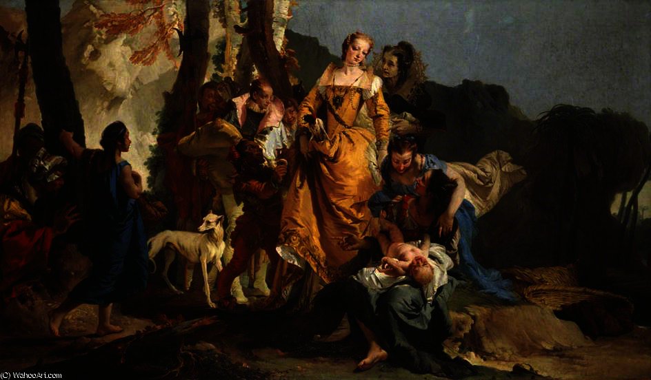 WikiOO.org - Enciklopedija dailės - Tapyba, meno kuriniai Giovanni Battista Tiepolo - The Finding of Moses