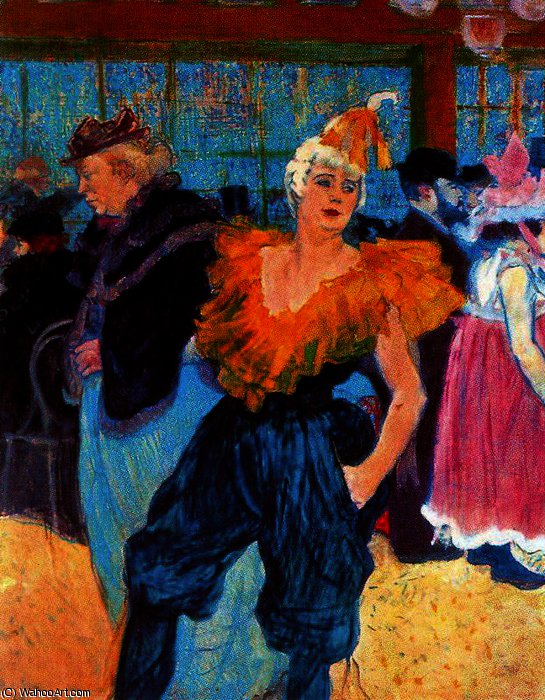 Wikioo.org - The Encyclopedia of Fine Arts - Painting, Artwork by Henri De Toulouse Lautrec - At Moulin-Rouge, the Chinese Clown, Cha-U-Kno