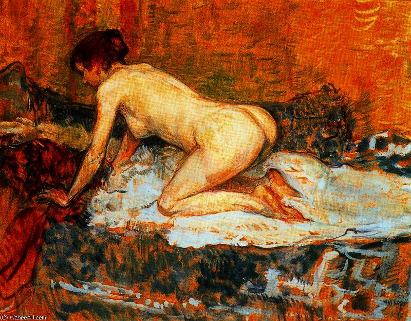 WikiOO.org - Encyclopedia of Fine Arts - Maľba, Artwork Henri De Toulouse Lautrec - Crouching woman red hair