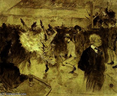 WikiOO.org - Encyclopedia of Fine Arts - Malba, Artwork Henri De Toulouse Lautrec - Dance of Cancan