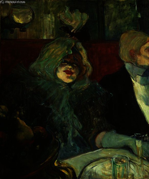 WikiOO.org - Encyclopedia of Fine Arts - Maalaus, taideteos Henri De Toulouse Lautrec - In a Private Dining Room at the Rat Mort