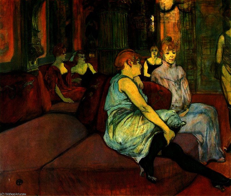 WikiOO.org - Encyclopedia of Fine Arts - Maleri, Artwork Henri De Toulouse Lautrec - In the Room of Rue des Moulins