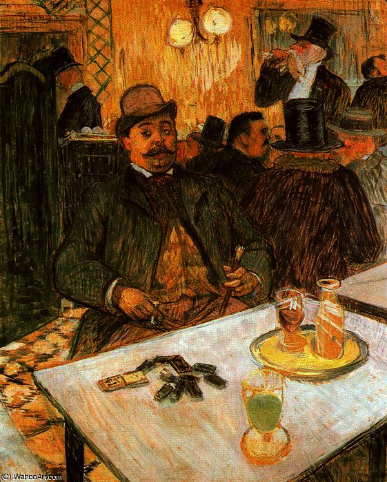 Wikioo.org - The Encyclopedia of Fine Arts - Painting, Artwork by Henri De Toulouse Lautrec - Mr. Boileau in the Coffee