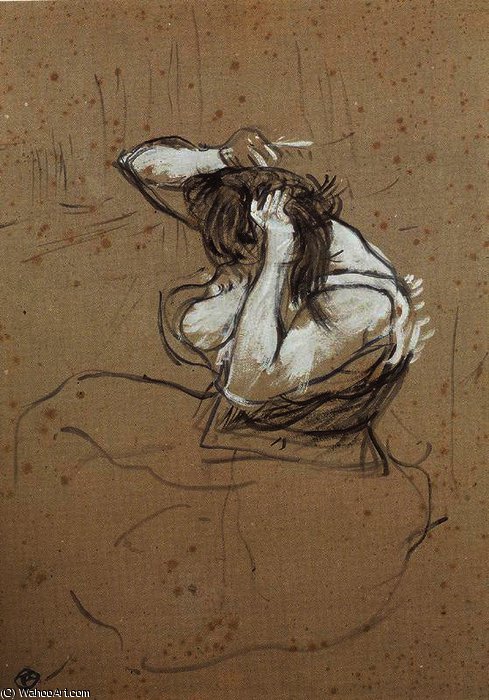 Wikioo.org - Encyklopedia Sztuk Pięknych - Malarstwo, Grafika Henri De Toulouse Lautrec - Woman combing herself i.