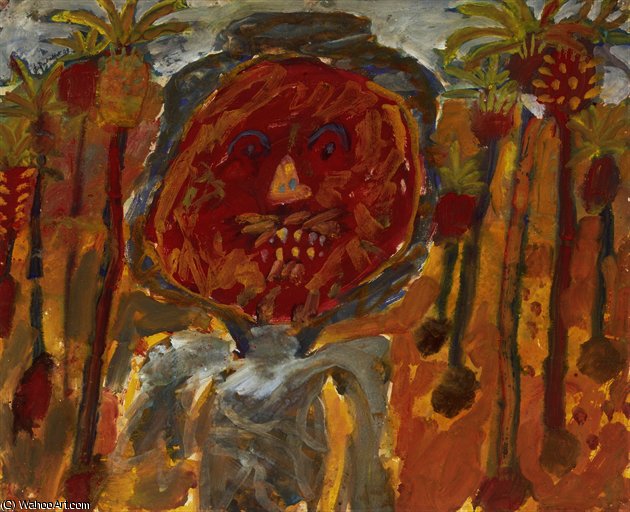 WikiOO.org - Енциклопедия за изящни изкуства - Живопис, Произведения на изкуството Jean Philippe Arthur Dubuffet - Arab with palms