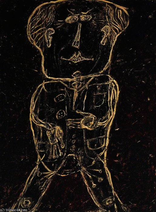 Wikioo.org - The Encyclopedia of Fine Arts - Painting, Artwork by Jean Philippe Arthur Dubuffet - Monsieur Plume with Creases in his Trousers