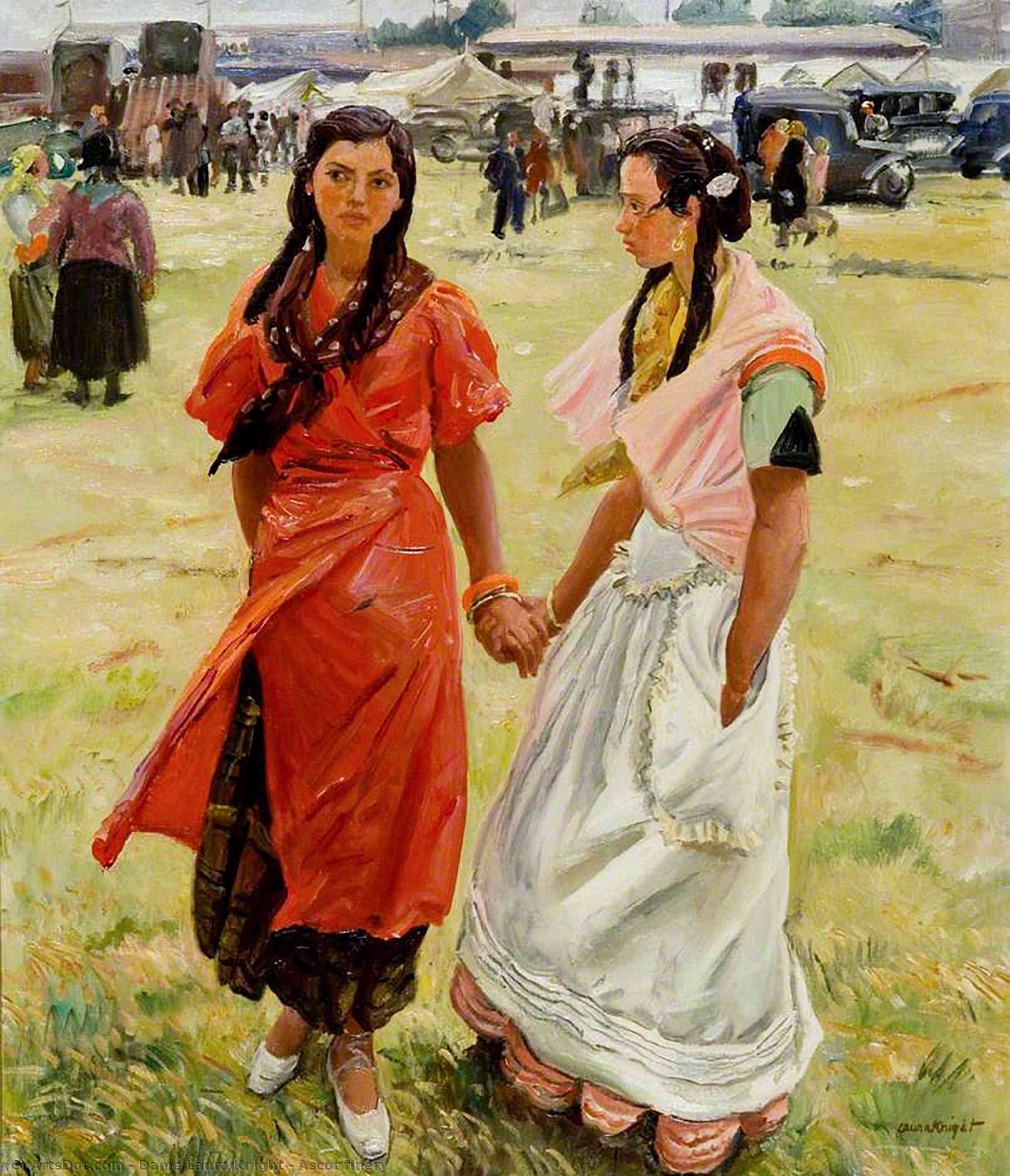 Wikioo.org - The Encyclopedia of Fine Arts - Painting, Artwork by Dame Laura Knight - Ascot finery