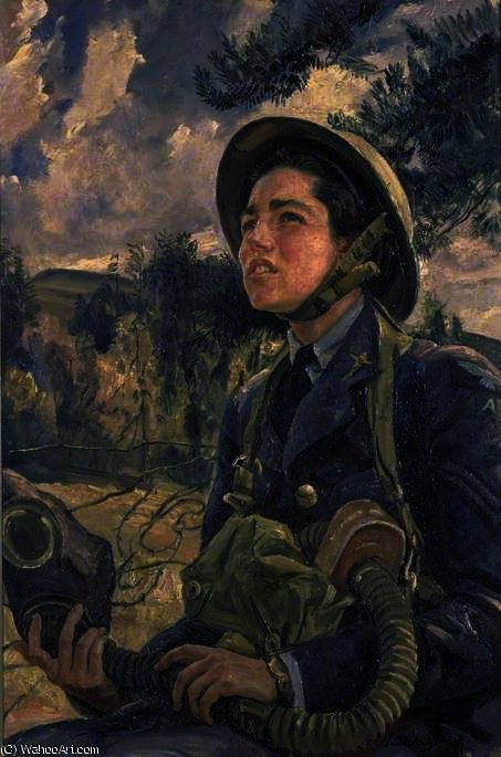 WikiOO.org - Enciclopédia das Belas Artes - Pintura, Arte por Dame Laura Knight - Corporal J. D. M. Pearson, GC, Women's Auxiliary Air Force