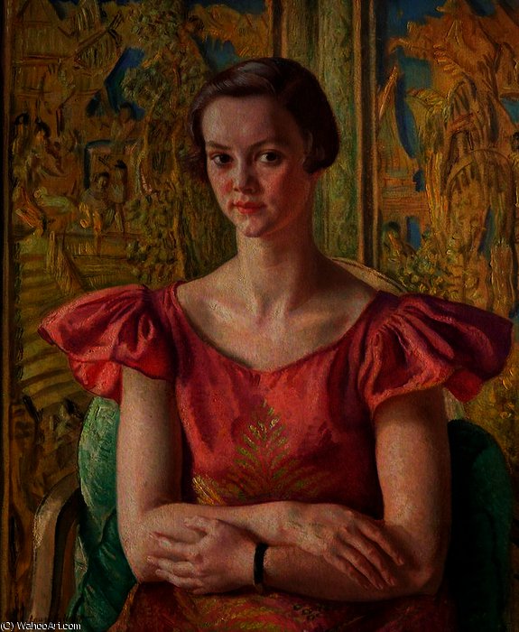 Wikioo.org - The Encyclopedia of Fine Arts - Painting, Artwork by Dame Laura Knight - Miss Thompson (Miss Patricia Thompson)