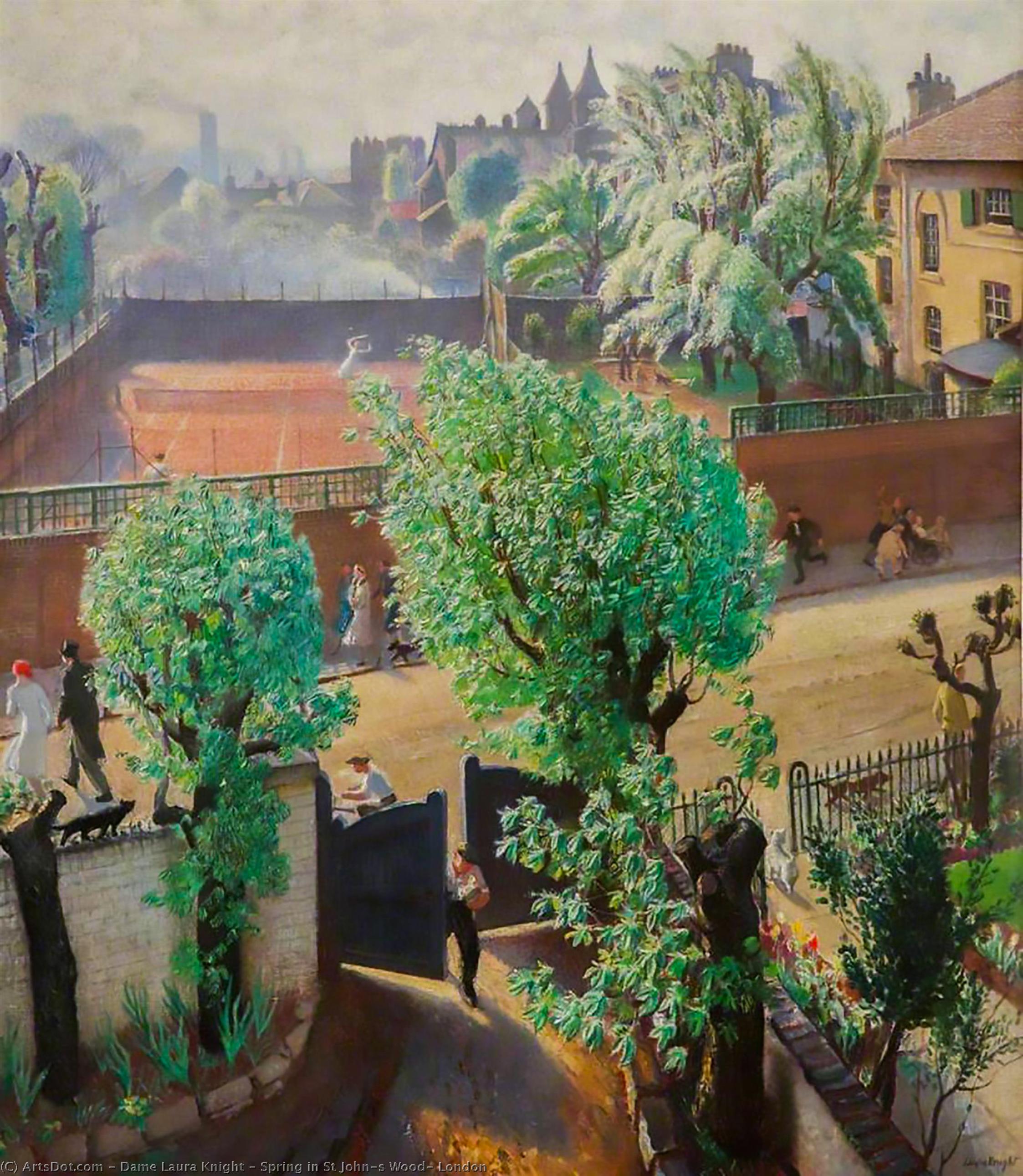 Wikioo.org - The Encyclopedia of Fine Arts - Painting, Artwork by Dame Laura Knight - Spring in St John's Wood, London