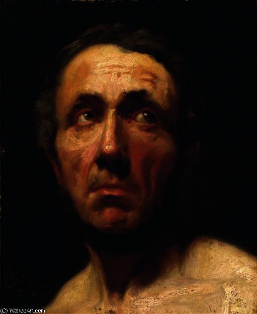 WikiOO.org - Encyclopedia of Fine Arts - Maleri, Artwork Lawrence Alma-Tadema - A man looking up - a study
