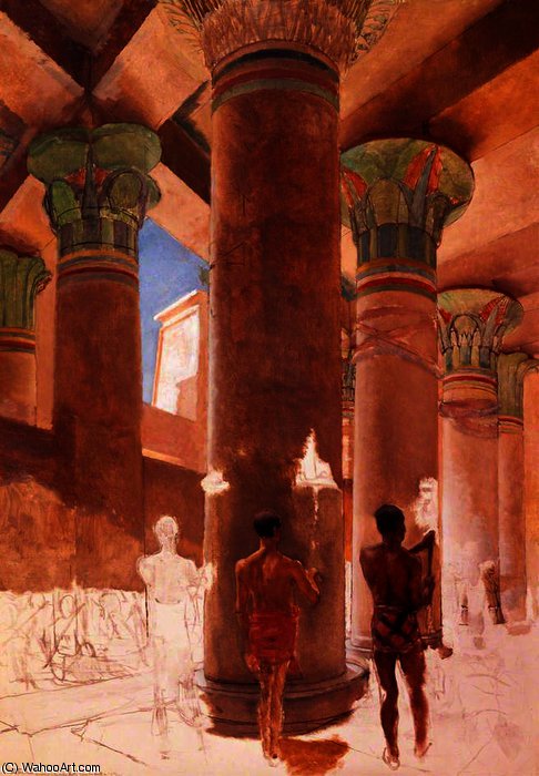Wikioo.org - The Encyclopedia of Fine Arts - Painting, Artwork by Lawrence Alma-Tadema - Cleopatra at Philae