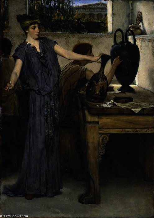 Wikoo.org - موسوعة الفنون الجميلة - اللوحة، العمل الفني Lawrence Alma-Tadema - Etruscan vase painters