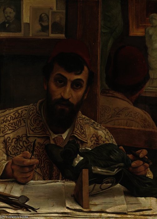 Wikoo.org - موسوعة الفنون الجميلة - اللوحة، العمل الفني Lawrence Alma-Tadema - Portrait of professor giovanni battista amendola