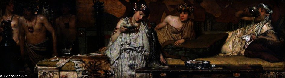WikiOO.org - Enciklopedija dailės - Tapyba, meno kuriniai Lawrence Alma-Tadema - The dinner