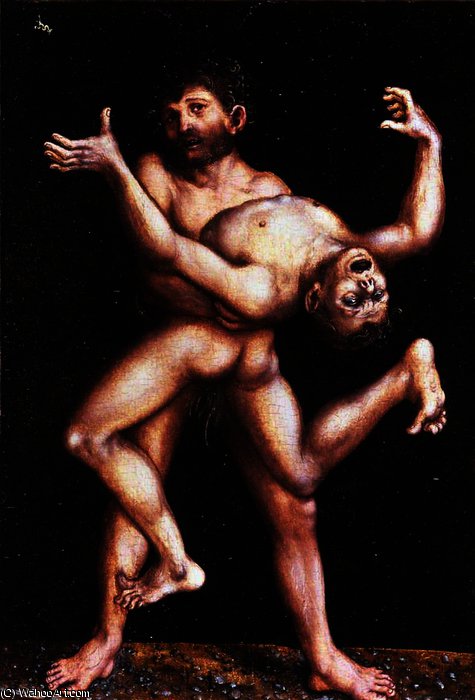 WikiOO.org – 美術百科全書 - 繪畫，作品 Lucas Cranach The Elder - 大力士和安泰