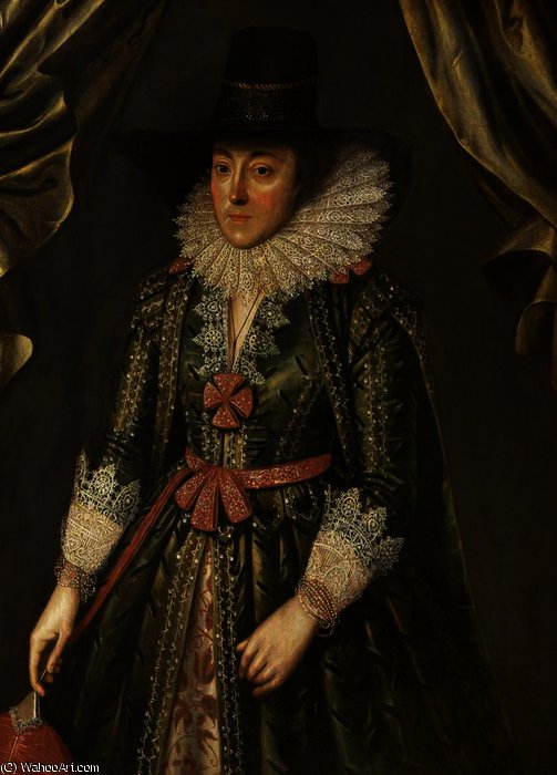 Wikioo.org - The Encyclopedia of Fine Arts - Painting, Artwork by Marcus The Younger Gheeraerts - Dorothy, Lady Done, née Wilbraham