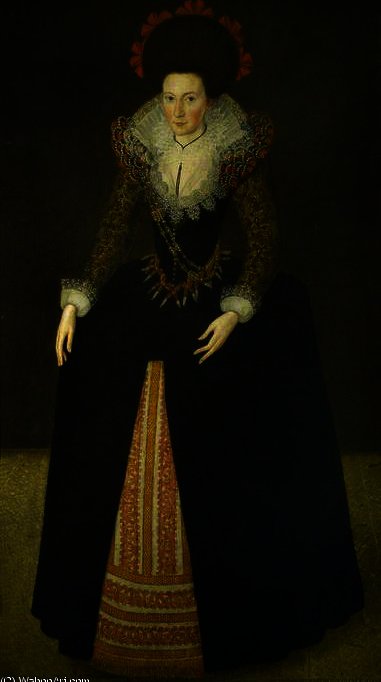WikiOO.org - دایره المعارف هنرهای زیبا - نقاشی، آثار هنری Marcus The Younger Gheeraerts - Lady croke