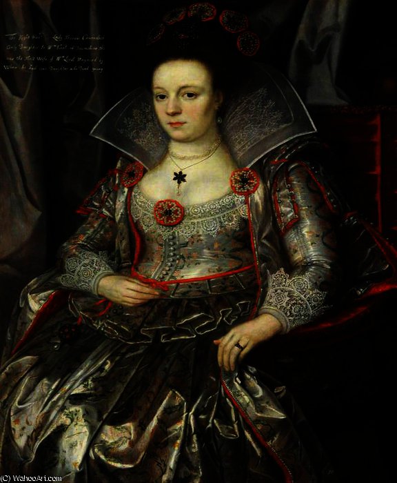 Wikioo.org - The Encyclopedia of Fine Arts - Painting, Artwork by Marcus The Younger Gheeraerts - Lady frances cavendish