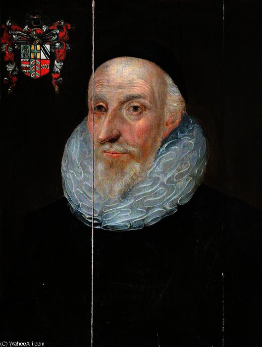 WikiOO.org - Encyclopedia of Fine Arts - Schilderen, Artwork Marcus The Younger Gheeraerts - Portrait of an Old Man, Identified as Sir Henry Savile