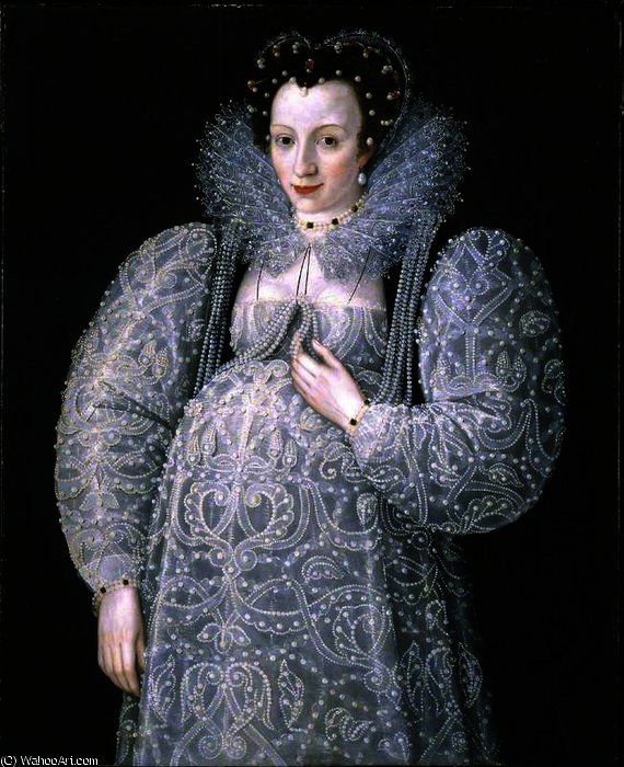 Wikioo.org - The Encyclopedia of Fine Arts - Painting, Artwork by Marcus The Younger Gheeraerts - Portrait of an Unknown Lady