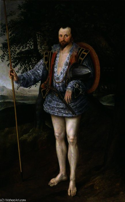 WikiOO.org - Enciclopédia das Belas Artes - Pintura, Arte por Marcus The Younger Gheeraerts - Portrait of Captain Thomas Lee