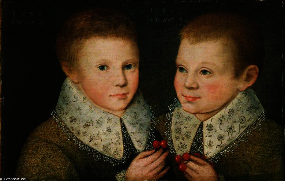 WikiOO.org - Enciklopedija likovnih umjetnosti - Slikarstvo, umjetnička djela Marcus The Younger Gheeraerts - Portrait of Two Brothers