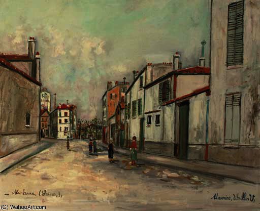 WikiOO.org - Encyclopedia of Fine Arts - Lukisan, Artwork Maurice Utrillo - A STREET Nanterre