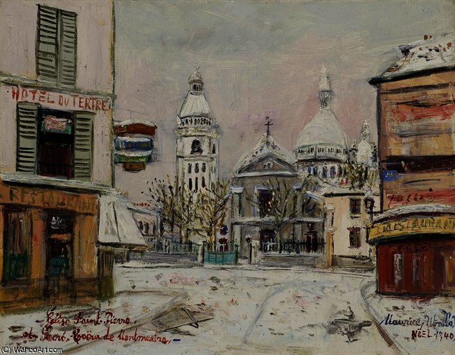 Wikioo.org - The Encyclopedia of Fine Arts - Painting, Artwork by Maurice Utrillo - Church of saint peter and the sacred heart of montmartre