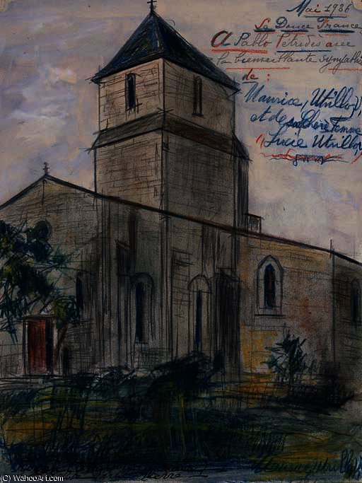 WikiOO.org - Encyclopedia of Fine Arts - Schilderen, Artwork Maurice Utrillo - CHURCH ST. STONE Royan