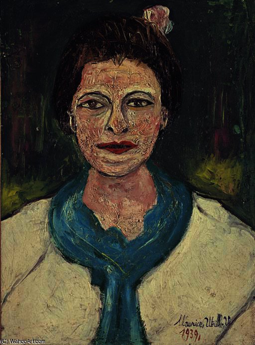 Wikioo.org - The Encyclopedia of Fine Arts - Painting, Artwork by Maurice Utrillo - Portrait de lucie valore, madame utrillo