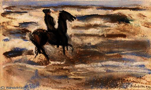 Wikioo.org - The Encyclopedia of Fine Arts - Painting, Artwork by Max Liebermann - A rider on the beach