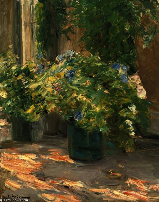 Wikioo.org – L'Encyclopédie des Beaux Arts - Peinture, Oeuvre de Max Liebermann - Pots de fleurs dans  au  maison