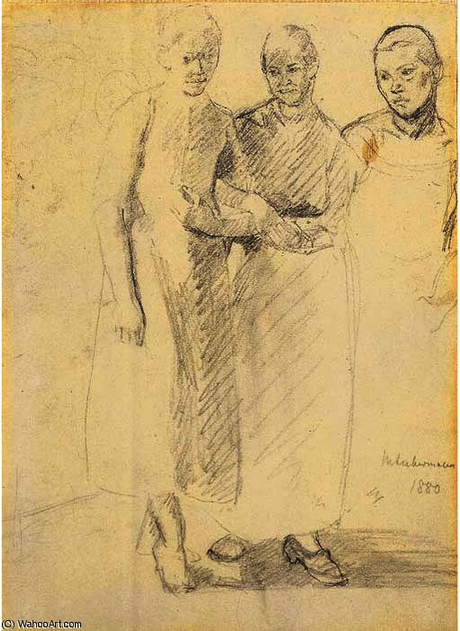 WikiOO.org - Encyclopedia of Fine Arts - Maľba, Artwork Max Liebermann - Three women