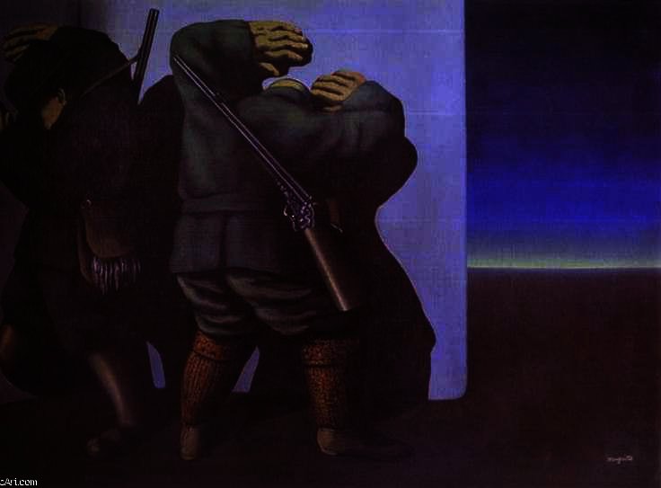 Wikioo.org - The Encyclopedia of Fine Arts - Painting, Artwork by Rene Magritte - Les Chasseurs de la nuit