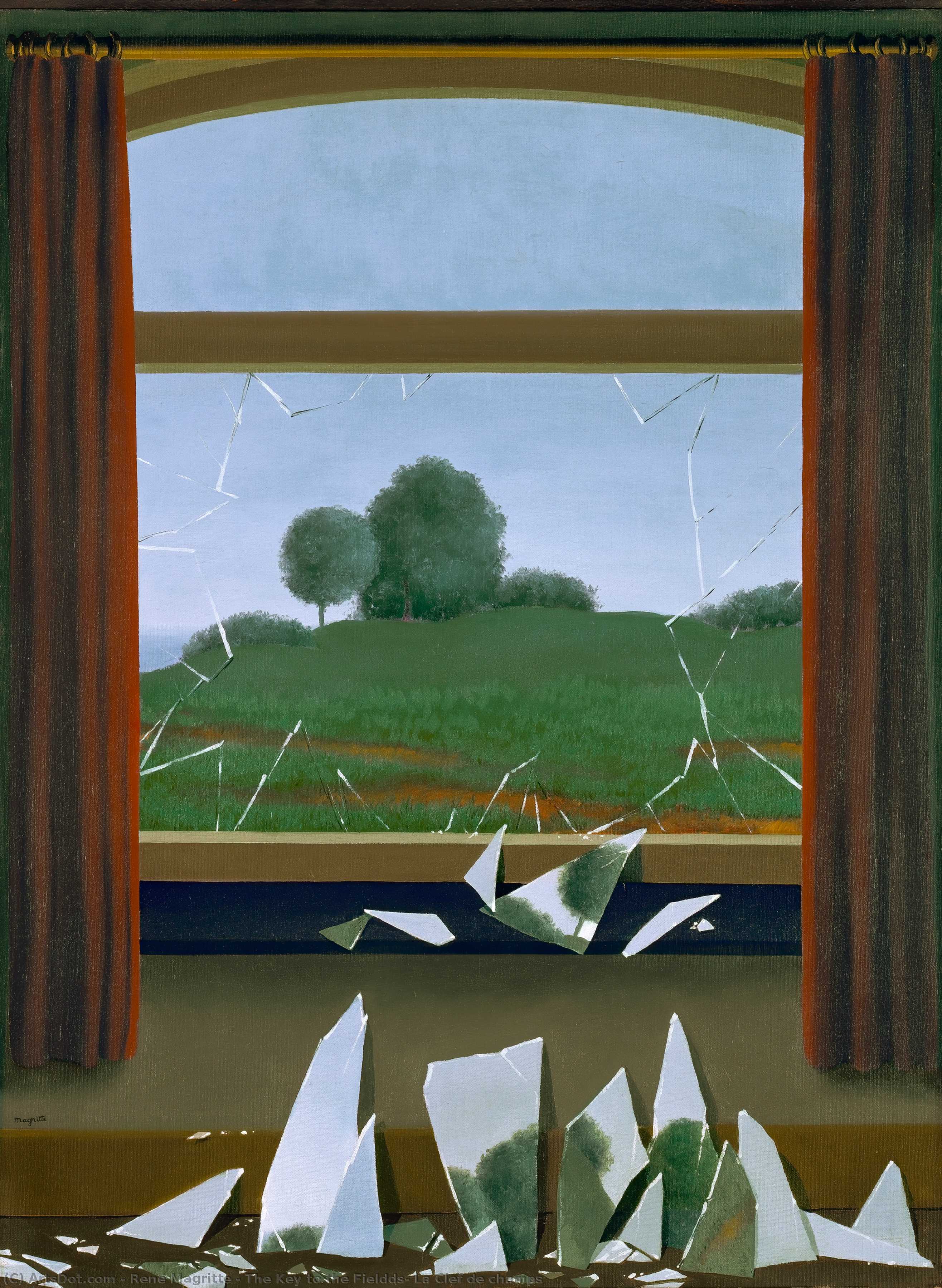 Wikioo.org - Bách khoa toàn thư về mỹ thuật - Vẽ tranh, Tác phẩm nghệ thuật Rene Magritte - The Key to the Fieldds, La Clef de champs