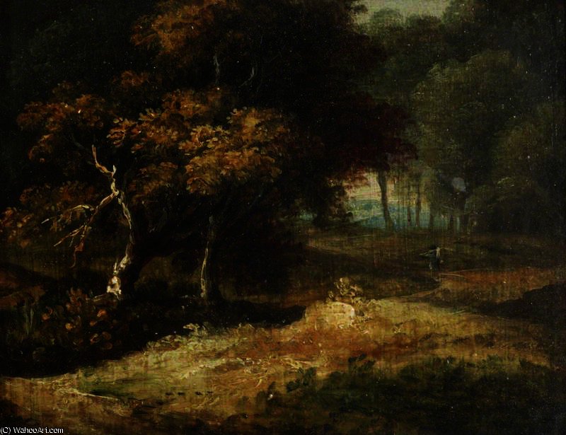 Wikioo.org - The Encyclopedia of Fine Arts - Painting, Artwork by Richard Wilson - A Track through a Wood