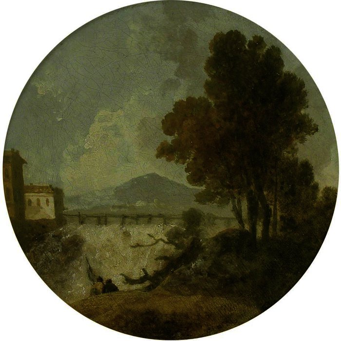 WikiOO.org - Encyclopedia of Fine Arts - Målning, konstverk Richard Wilson - A Weir on the River Po near Ferrara
