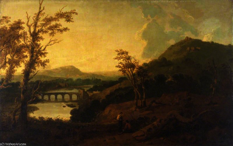 WikiOO.org - Güzel Sanatlar Ansiklopedisi - Resim, Resimler Richard Wilson - A welsh landscape