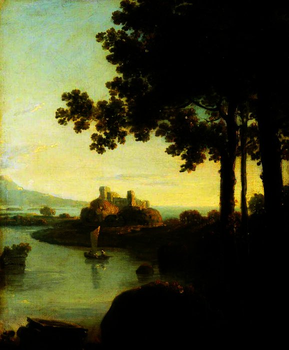 Wikioo.org - The Encyclopedia of Fine Arts - Painting, Artwork by Richard Wilson - Evening, River Scene with a Castle