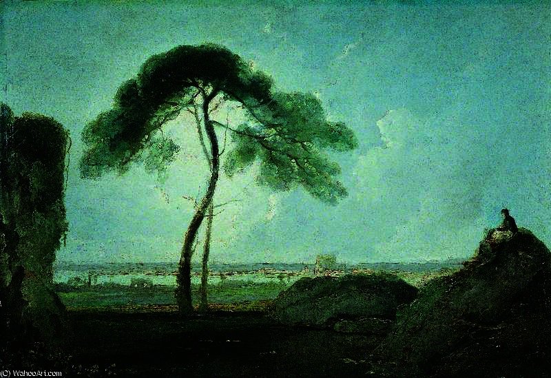 Wikioo.org - The Encyclopedia of Fine Arts - Painting, Artwork by Richard Wilson - Italian Landscape with a Stone Pine