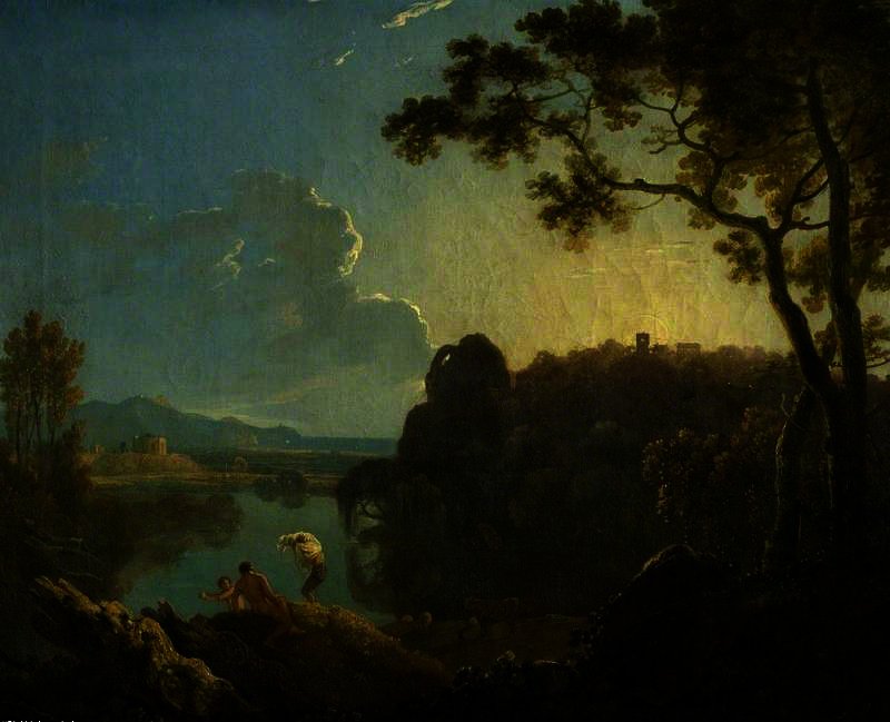 Wikioo.org - The Encyclopedia of Fine Arts - Painting, Artwork by Richard Wilson - Landscape with Bathers