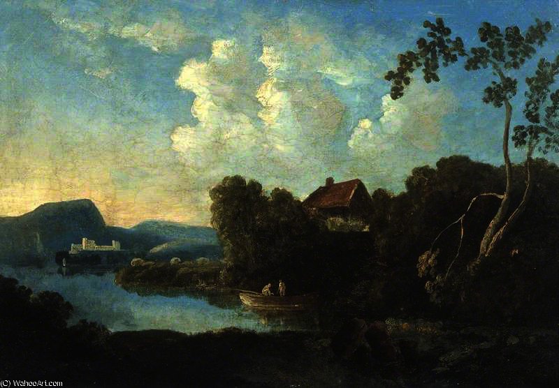 Wikioo.org - The Encyclopedia of Fine Arts - Painting, Artwork by Richard Wilson - Landscape with Castle