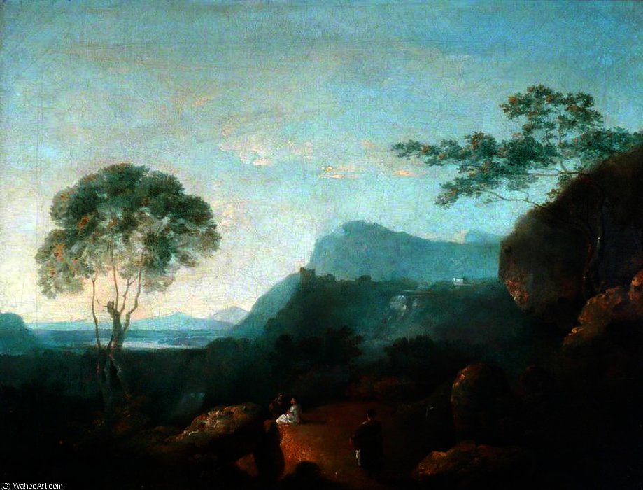 Wikioo.org - The Encyclopedia of Fine Arts - Painting, Artwork by Richard Wilson - Landscape with Figures