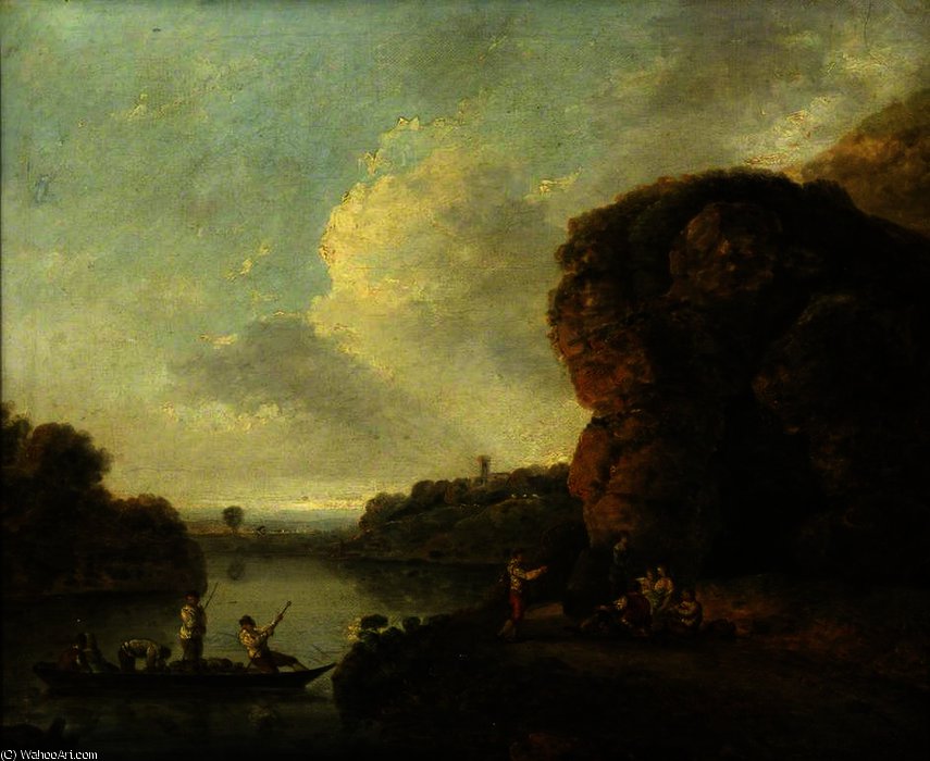 Wikioo.org - The Encyclopedia of Fine Arts - Painting, Artwork by Richard Wilson - On the Banks of the River
