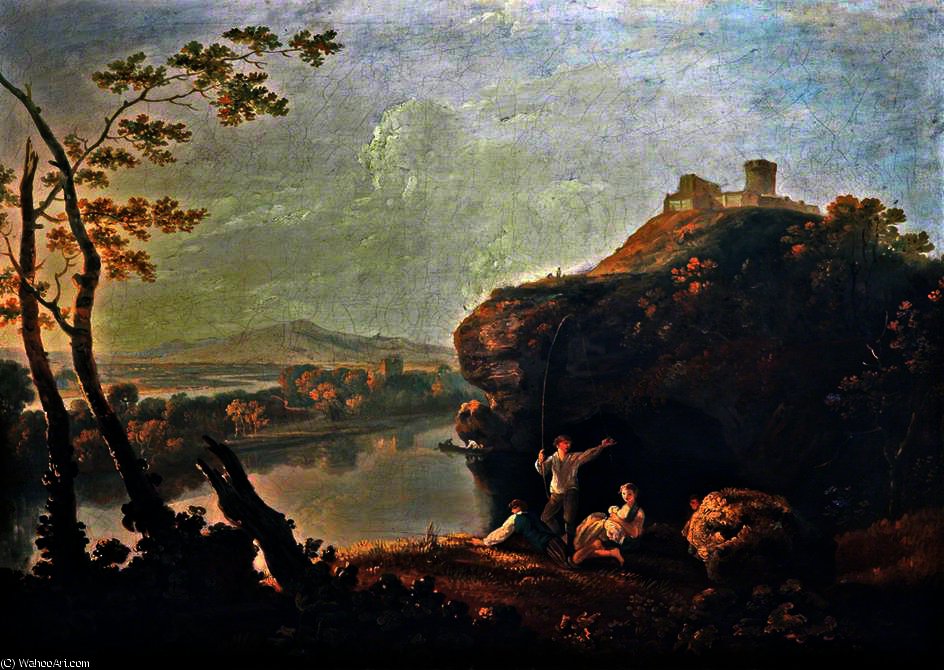 Wikioo.org - The Encyclopedia of Fine Arts - Painting, Artwork by Richard Wilson - On the River Arno