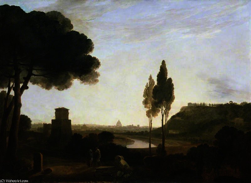 Wikioo.org - The Encyclopedia of Fine Arts - Painting, Artwork by Richard Wilson - Rome from the Ponte Molle