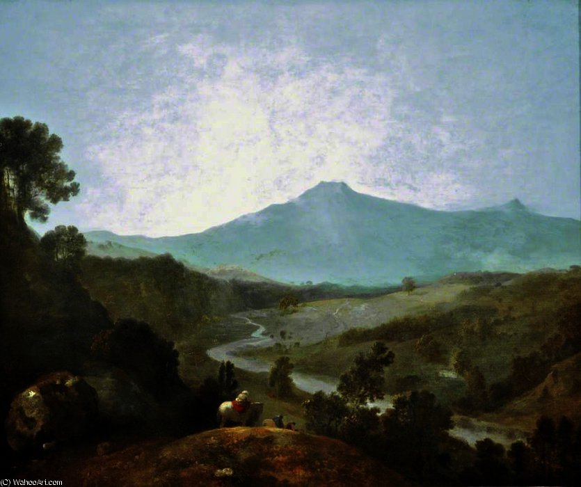 Wikioo.org - สารานุกรมวิจิตรศิลป์ - จิตรกรรม Richard Wilson - The Valley of the Mawddach and Cader Idris Mountain
